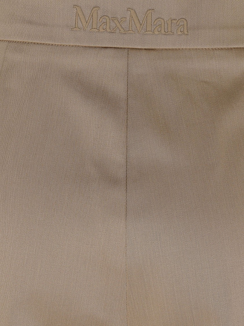 Max Mara Beige Tabacco Cotton Satin Shorts