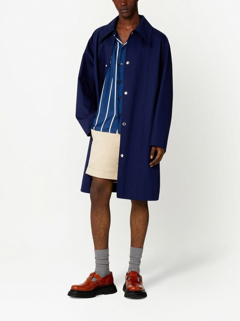 Ami Paris Classic Blue Cotton Coat