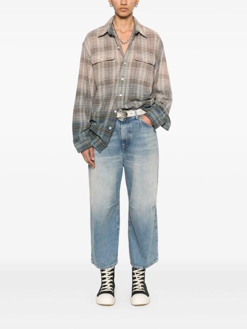 R13 Wide-Leg Cropped Jeans With Concealed Fastening