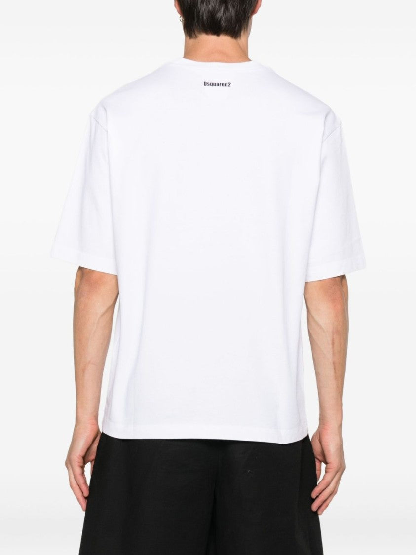 Dsquared2 Black Cotton T-Shirt With Logo Detailing