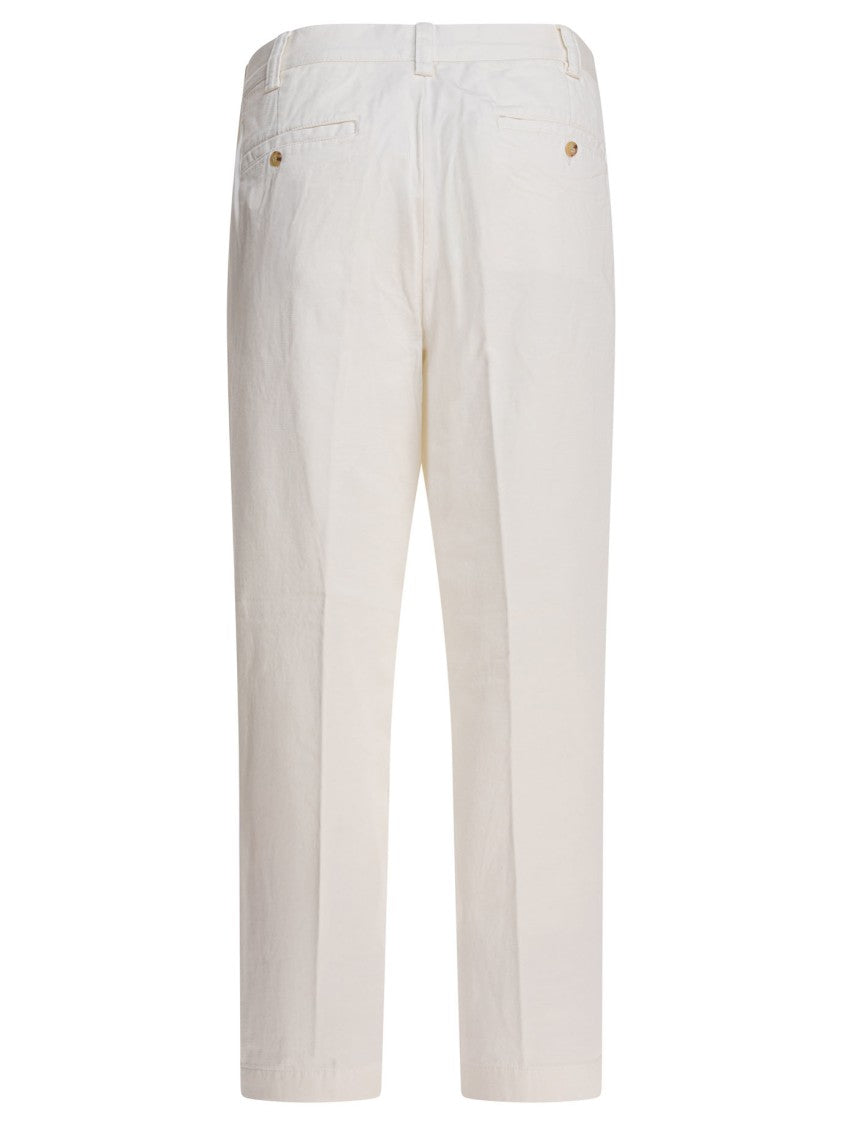 Polo Ralph Lauren Straight Leg Trousers With Mid-Rise Waist