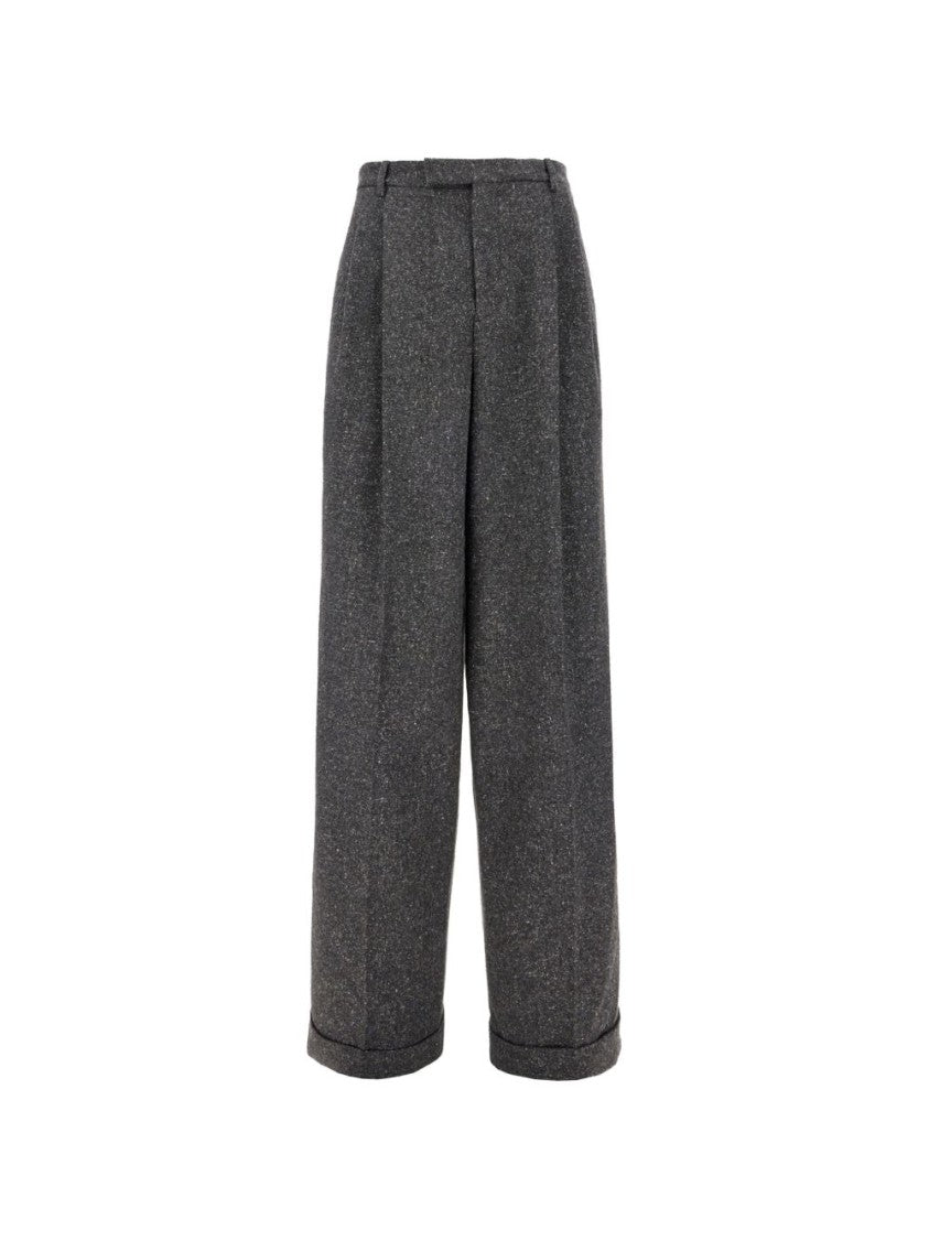 Valentino Garavani Grey Wide-Leg High Waist Trousers