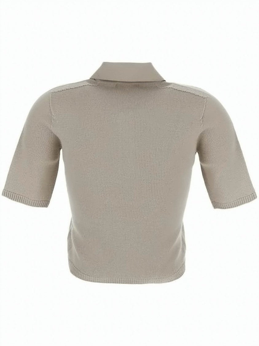 Max Mara Short-Sleeved Knit Polo Shirt With Classic Collar