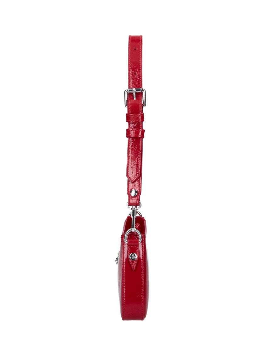 Vivienne Westwood Red Calf Leather Zip Shoulder Bag