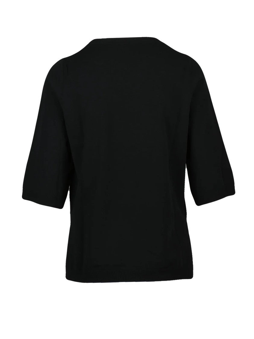 Kangra Textured Black Kangra Underlayer Top With Side Slits