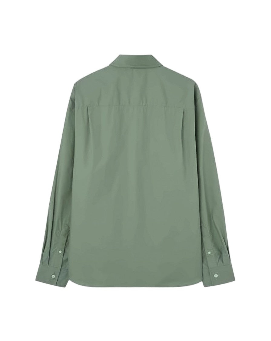 Maison Kitsuné Long-Sleeve Button-Down Shirt With Embroidered Fox Emblem
