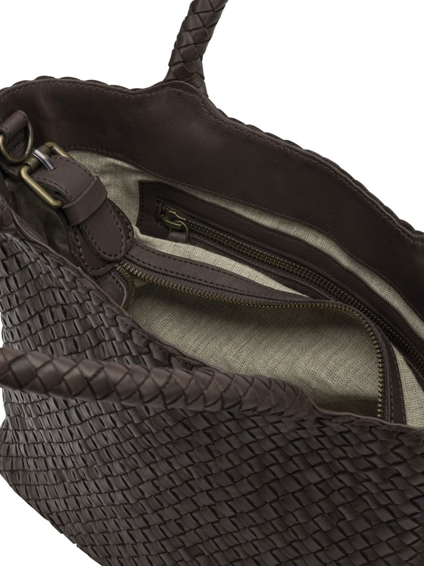 Officine Creative Woven Leather Shoulder Bag