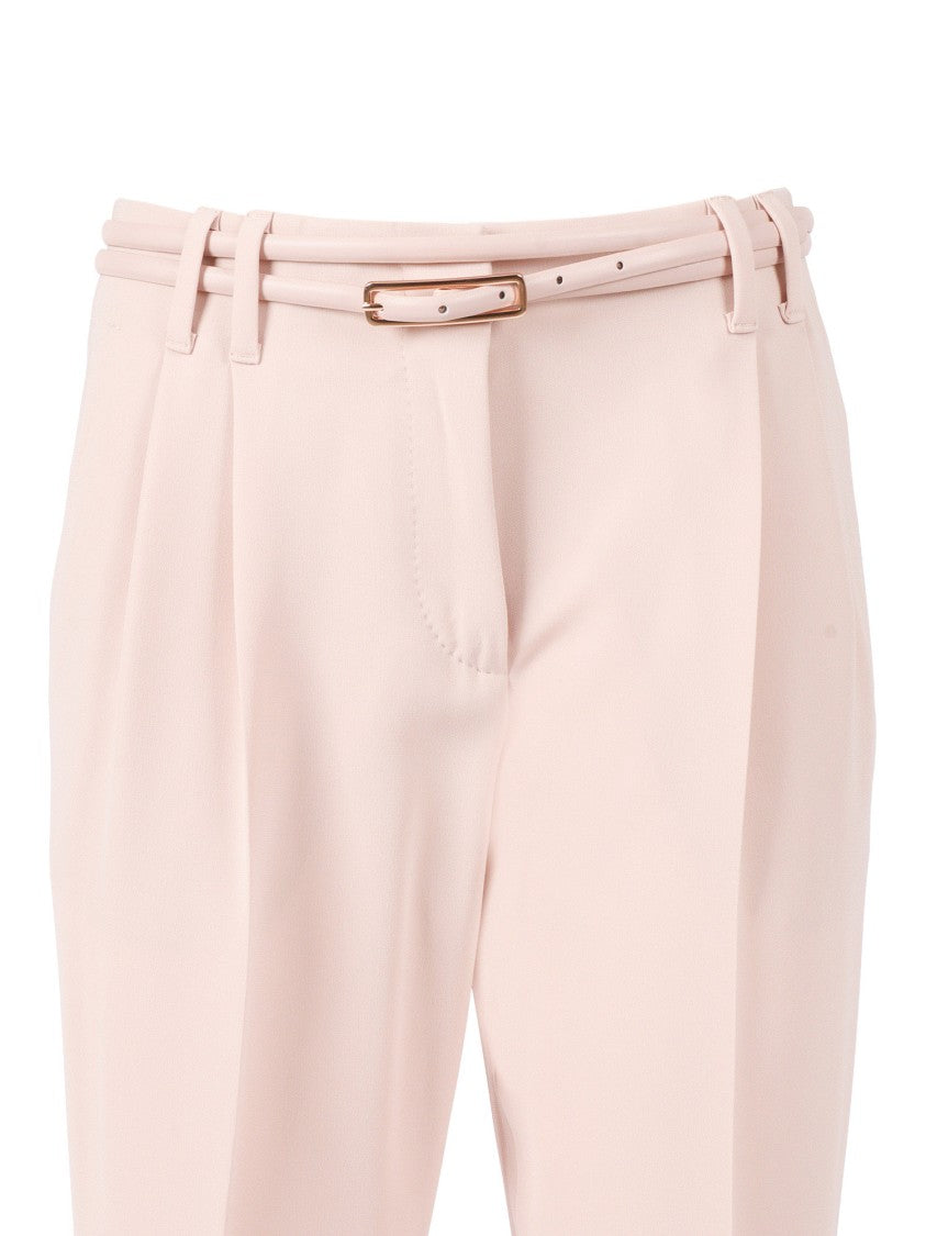 Max Mara Straight-Leg Pantalone Gisella In Soft Pink Fabric
