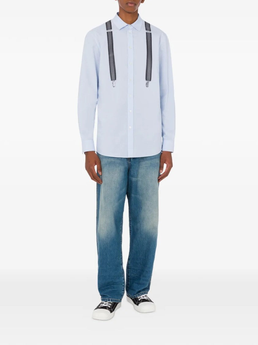 Moschino Button-Down Shirt With Playful Suspenders Detail