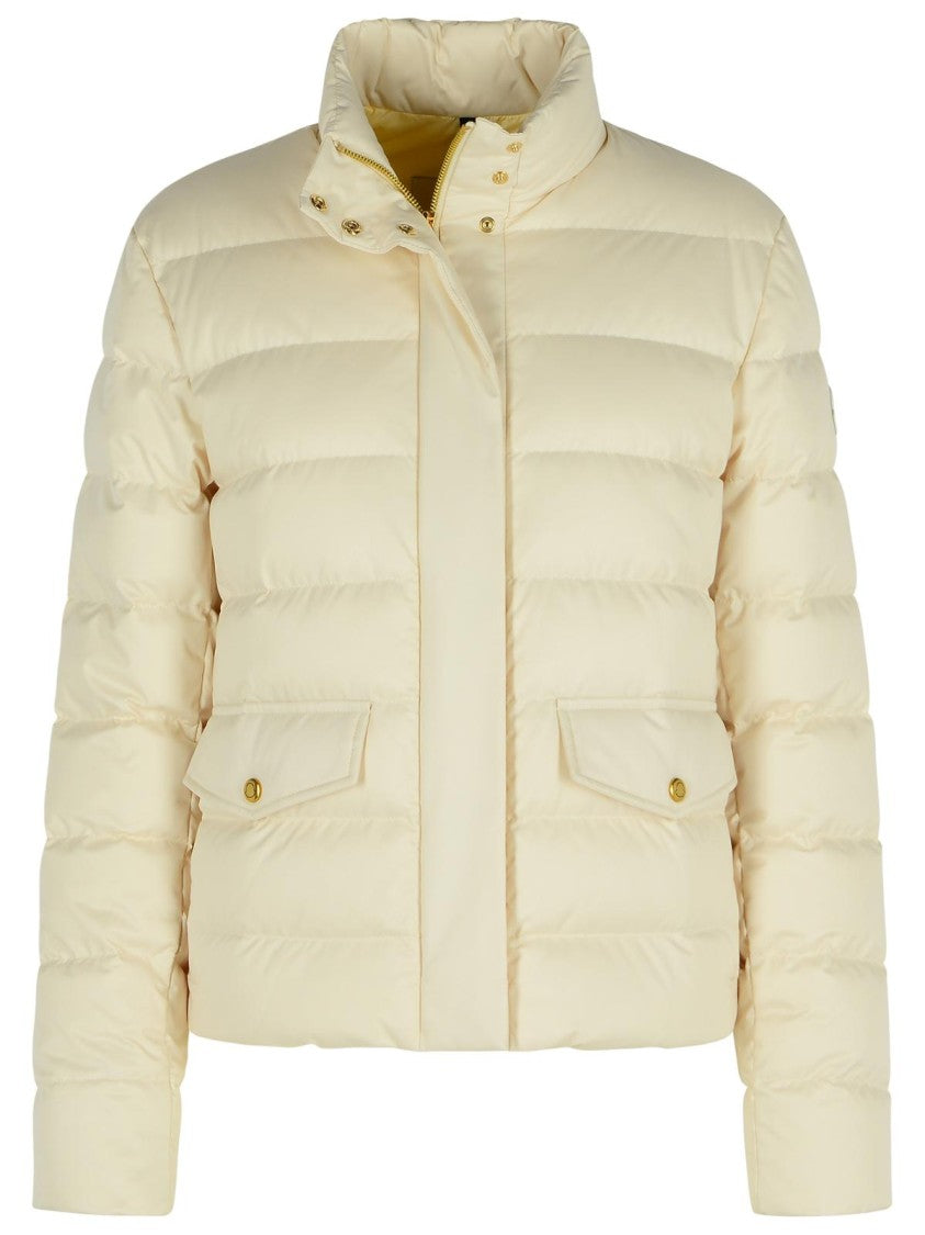 Moncler Bessettes' Short Ivory White Polyester Down Jacket