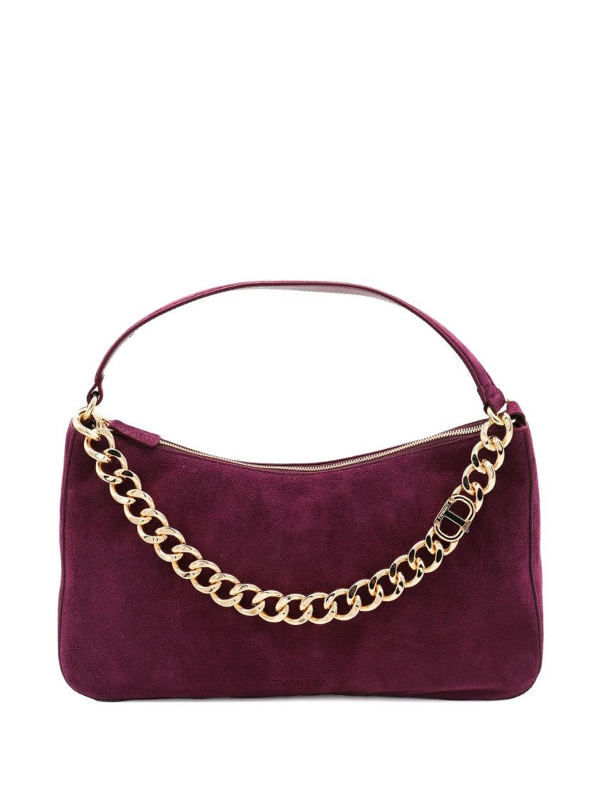 Twin-Set Bordeaux Leather Shoulder Bag