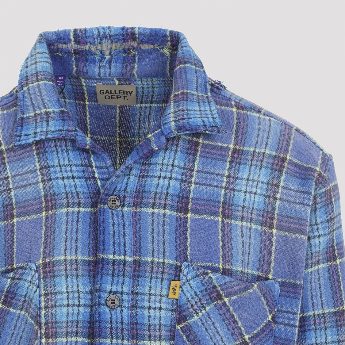 Gallery Dept. Multicolour Plaid Cotton Shirt With Distressed Finish