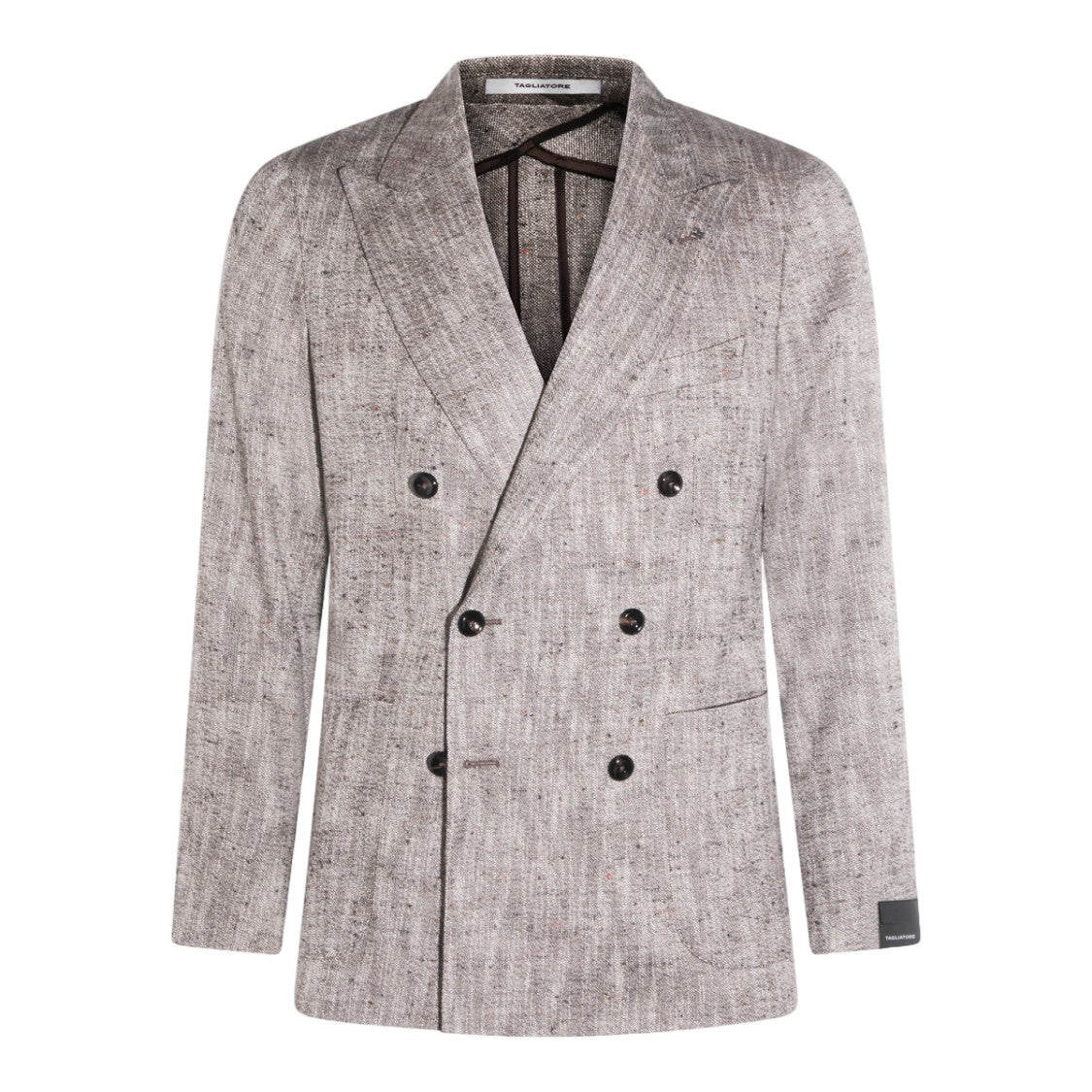 Tagliatore Structured Beige Jacket With Design
