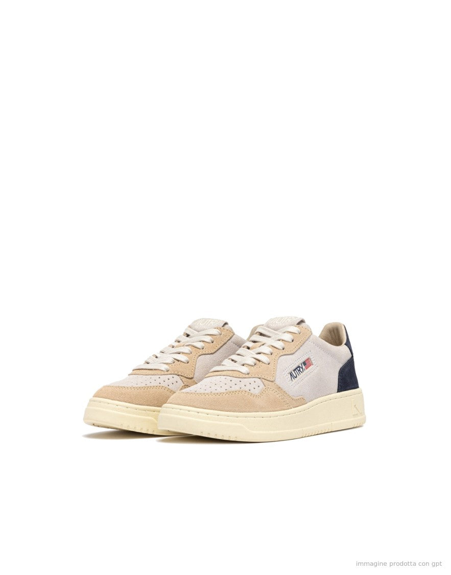 Autry Tricolor Suede Low-Top Sneakers With Heritage Design