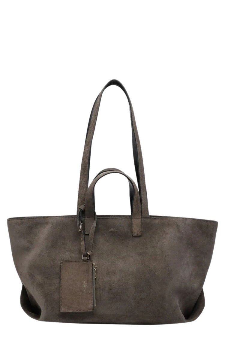 A.P.C. Gray Le Drummer Zip Suede Duffel Bag