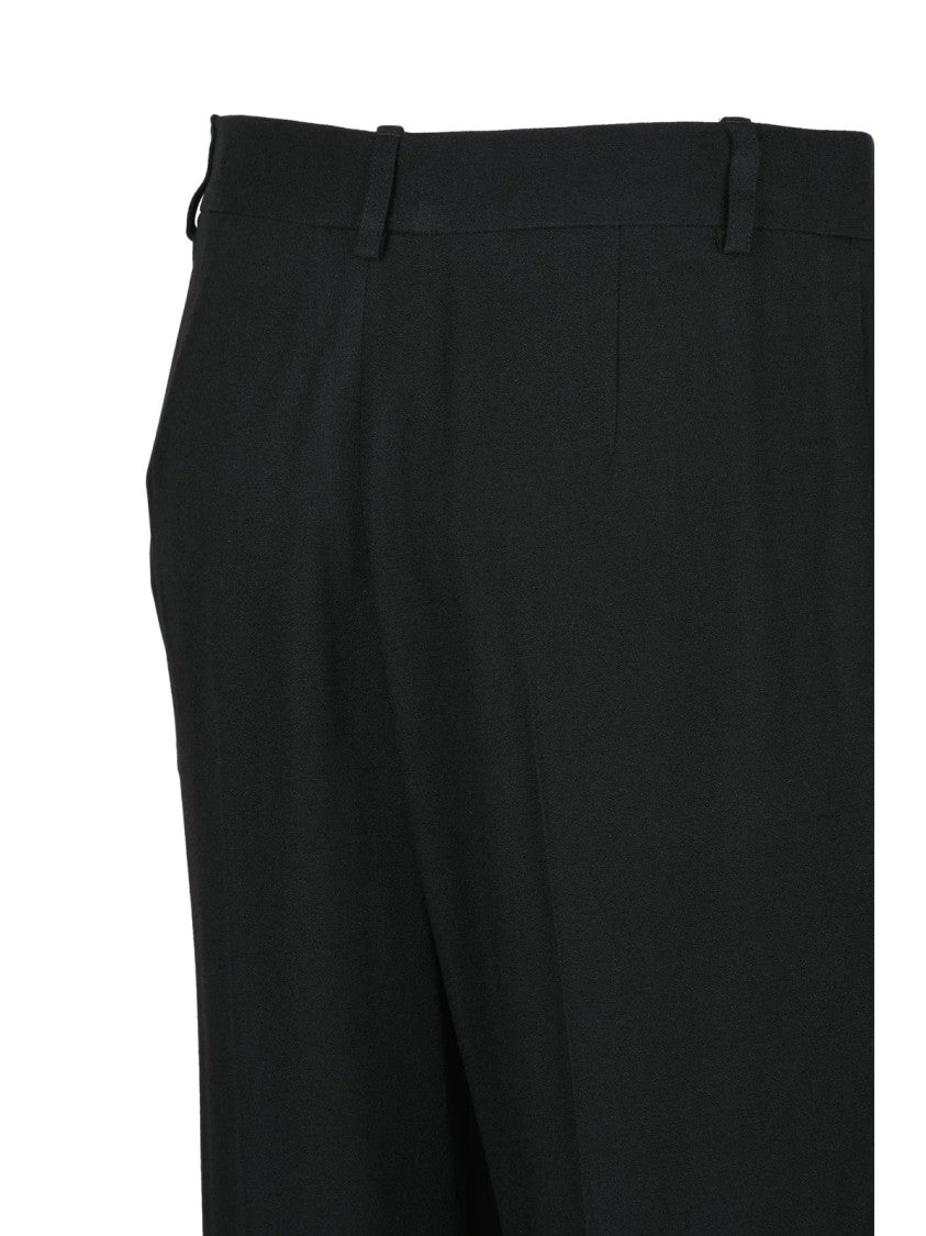 Balenciaga Viscose Flared Trousers With Fluid Drape And Regular Waist