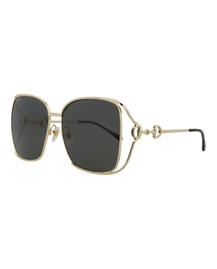 Gucci Square-Frame Metal Sunglasses
