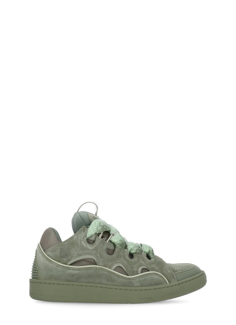 Lanvin Green Cotton Curb Sneakers