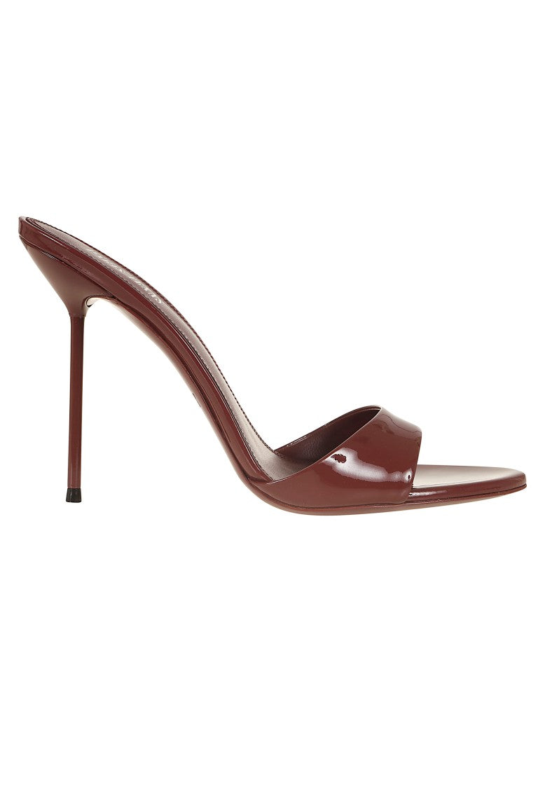 Paris Texas Black Cherry Patent Leather Almond-Toe Stiletto Mules