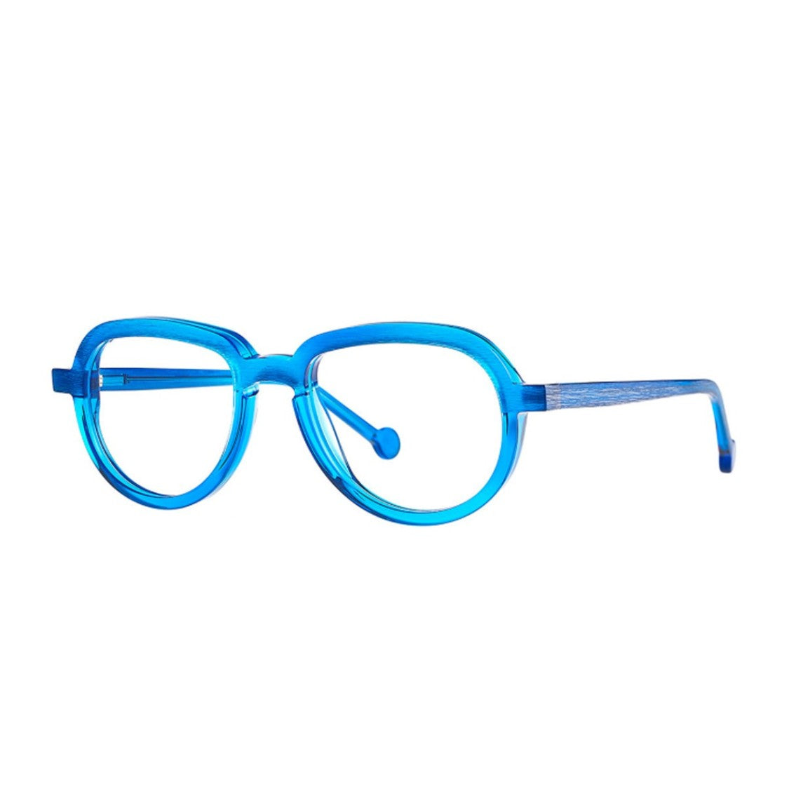 Theo Eyewear Blue Kori Bustard Acetate Transparent Phantos Sunglasses