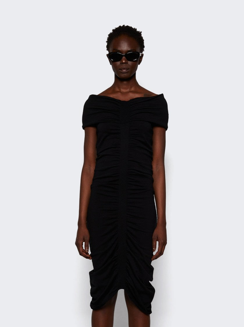 Alexander Wang Off Shoulder Ruched Dress Black