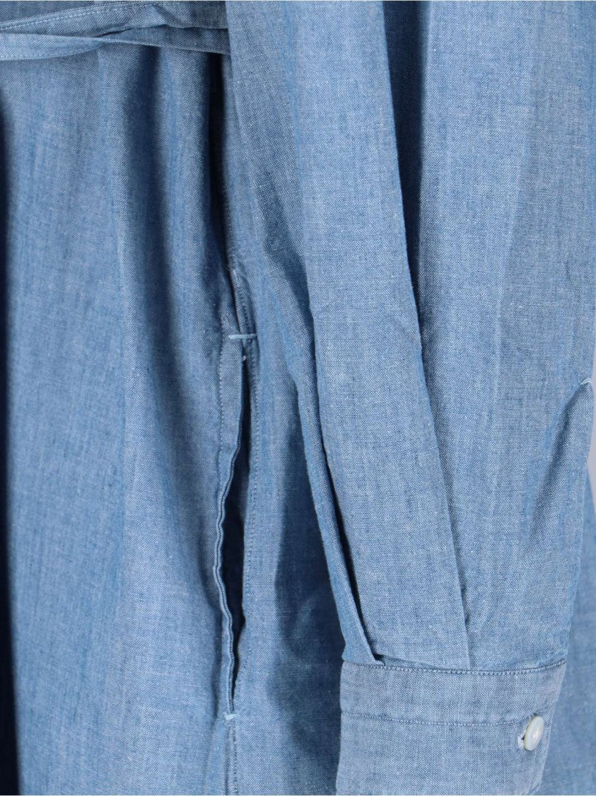 Finamore Maxi Shirt Dress – Light Blue