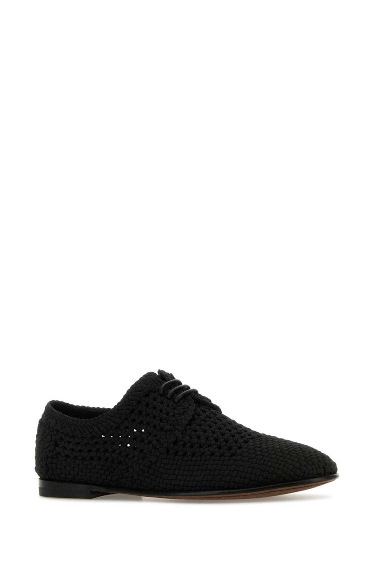 Dolce & Gabbana Black Crochet Lace-Up Shoes