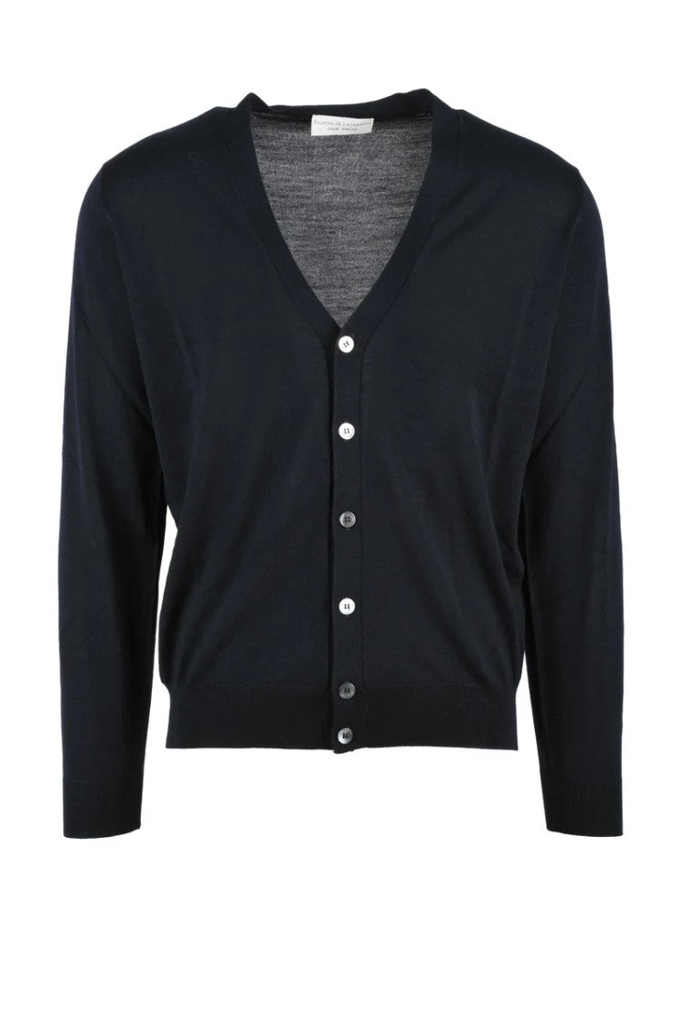 Filippo De Laurentiis Merino Wool Men's Button Cardigan