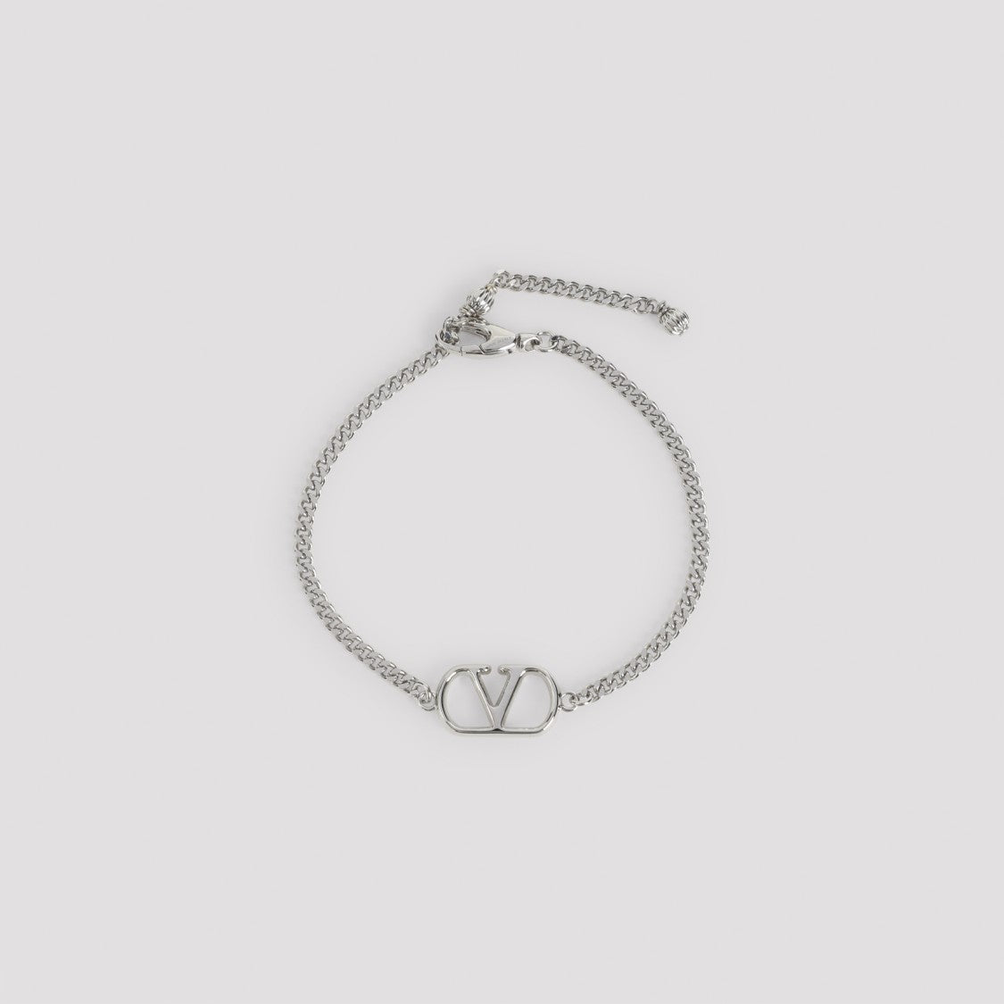 Valentino Garavani Groumette Link Bronze Bracelet With Vlogo Charm