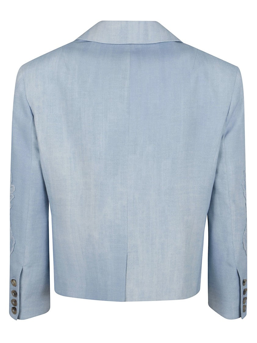 Ermanno Scervino Short Light Blue Jacket