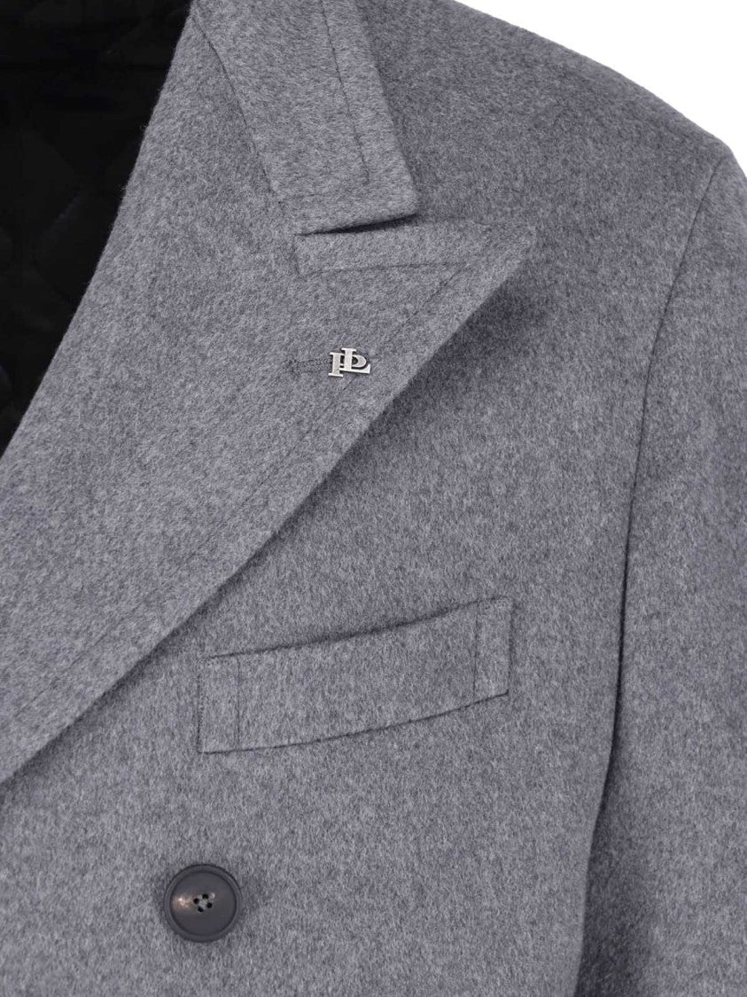 Tagliatore Grey Rupert Double-Breasted Cashmere Coat