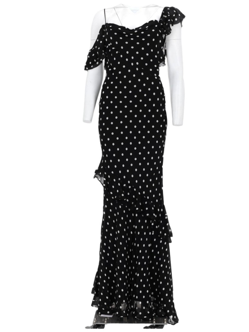 Self-Portrait Polka Dot Cold Shoulder Dress