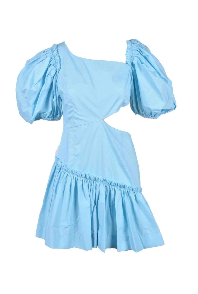 Weili Zheng Light Blue Cut-Out Cotton Day Dress