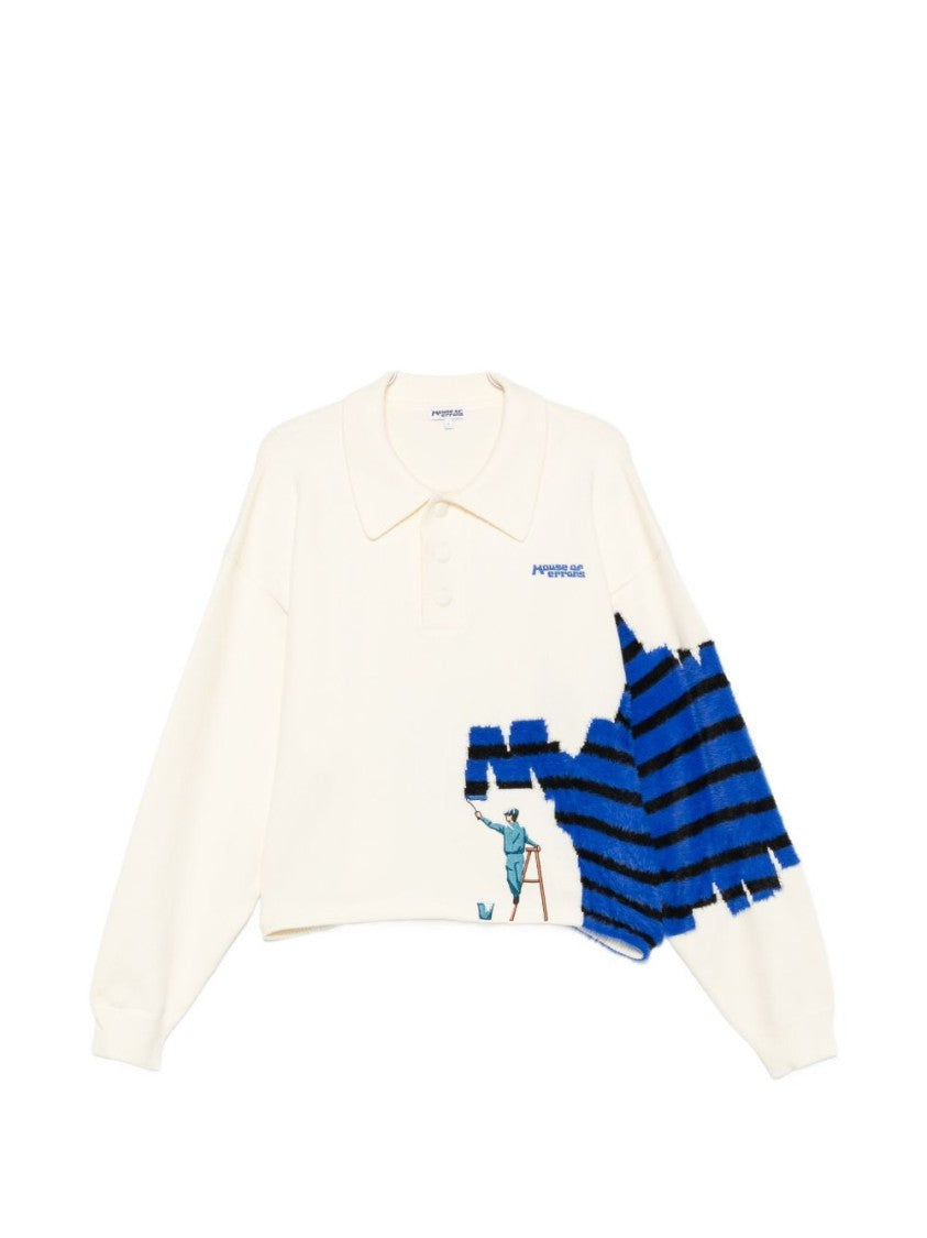 House Of Errors Striped Cropped Knit Sweater