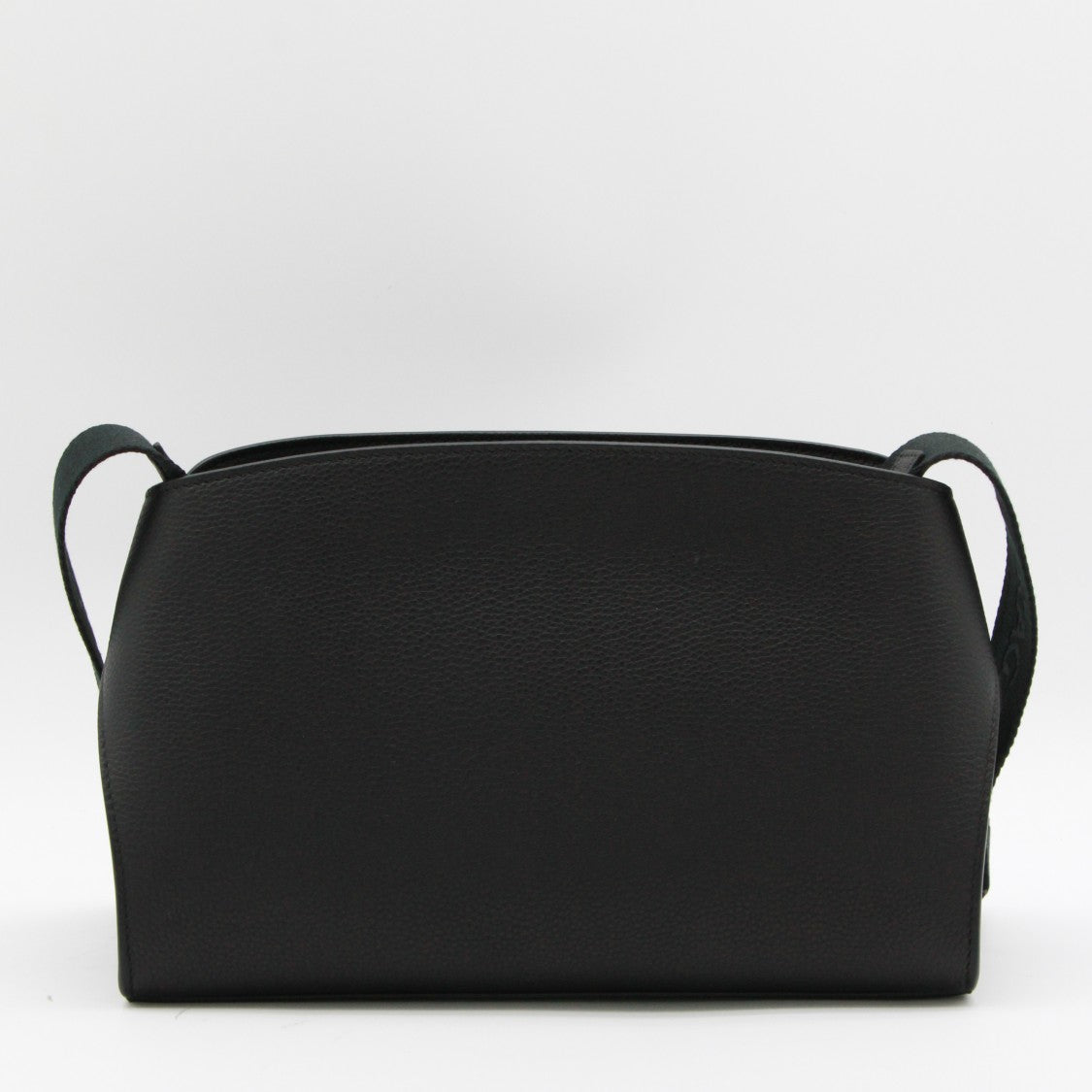 Ferragamo Rectangular Black Leather Crossbody Bag With Adjustable Strap