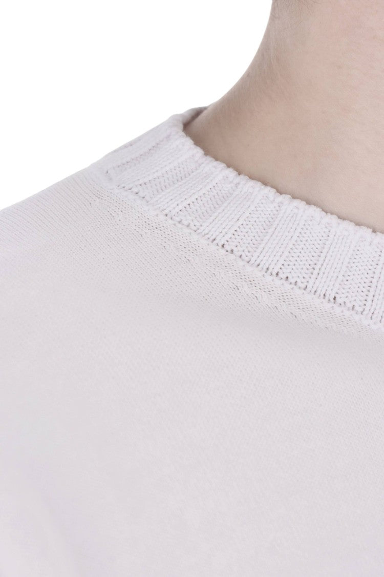 Barba White Cotton Knit T-Shirt