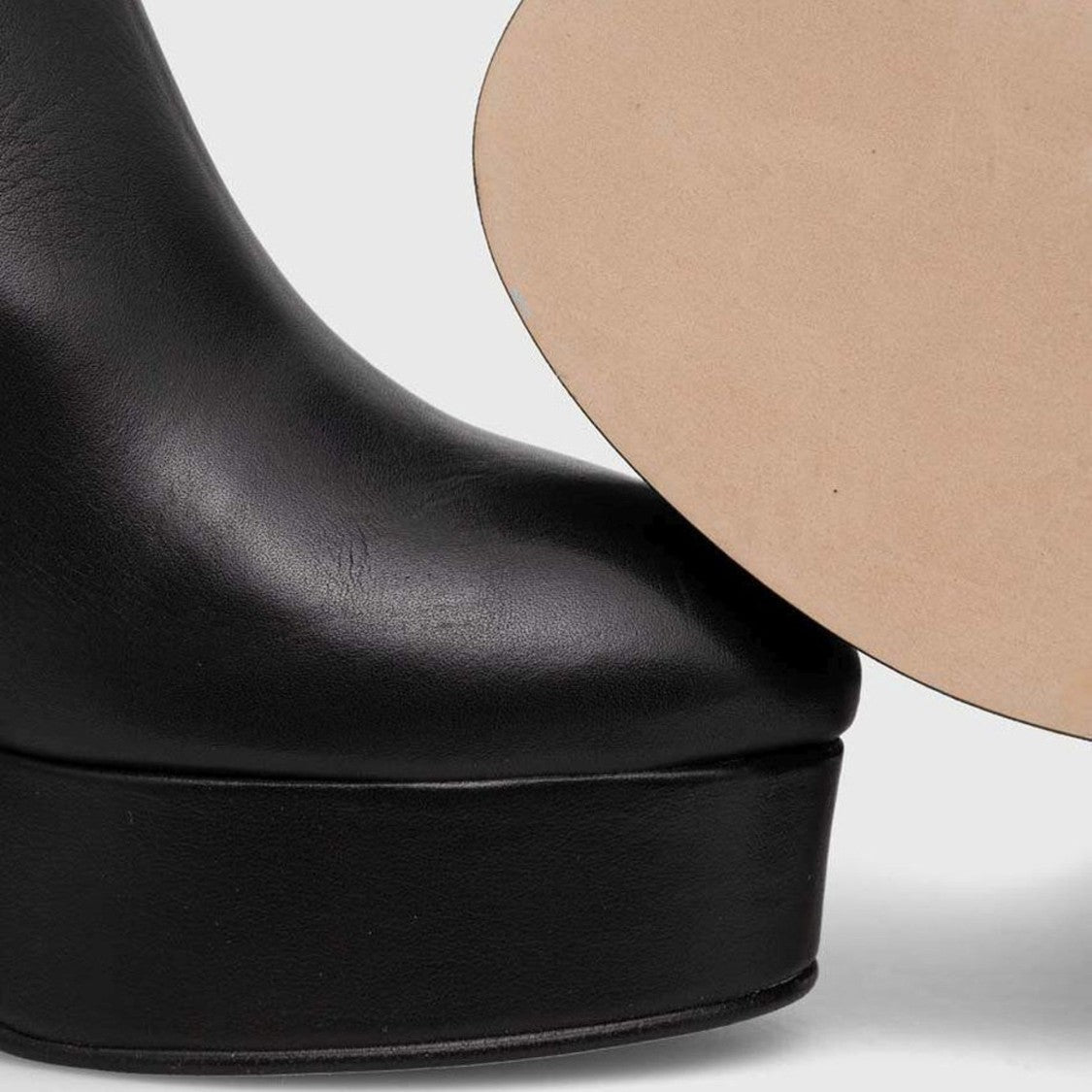 Alohas Black Joanna High Block Heel Leather Boots