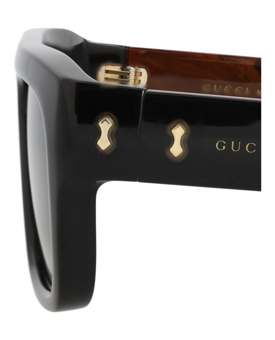 Gucci Square-Frame Sunglasses In Recycled Acetate With Velvet Case