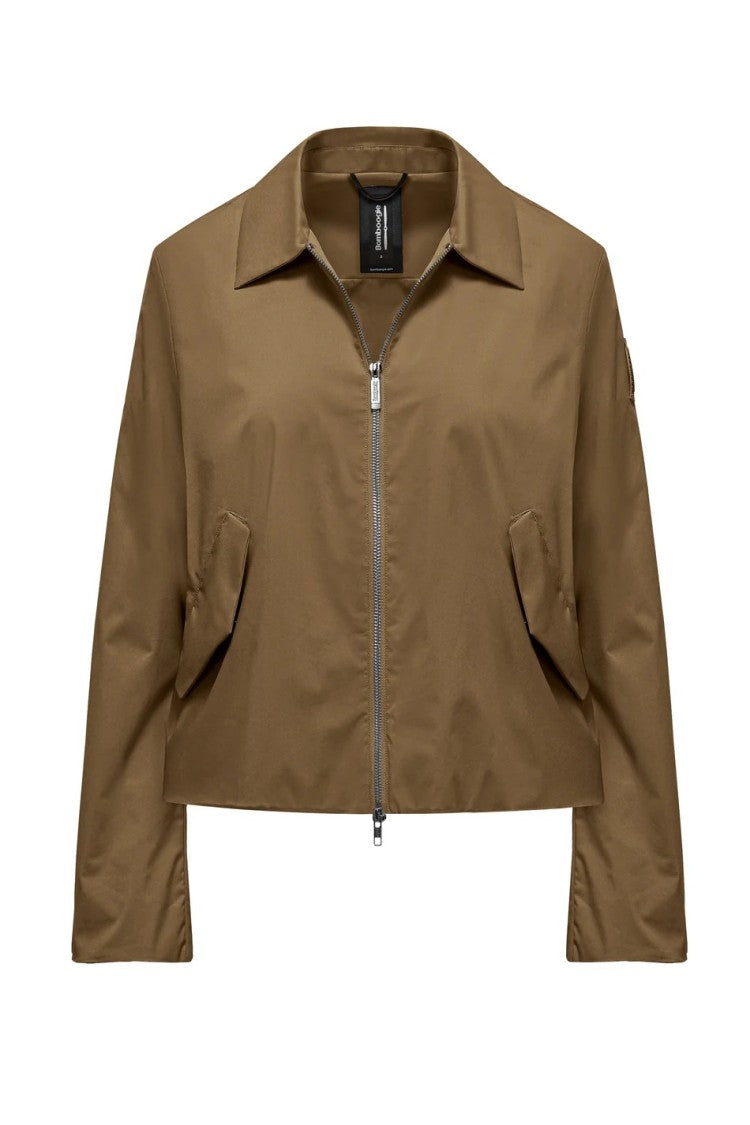 Bomboogie Cropped Windbreaker With Exposed Zip And Flap Pockets