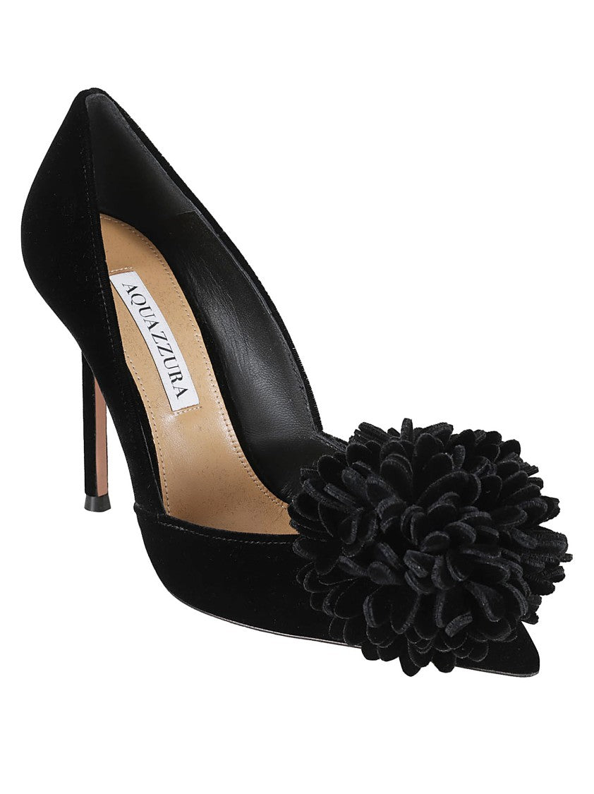 Aquazzura Pointed Toe Velvet Heels