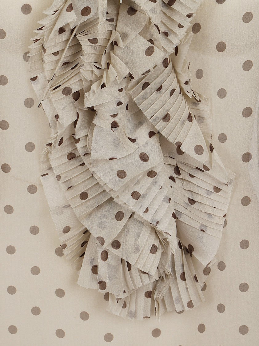Parosh Sheer Silk Blouse With Polka Dot Pattern