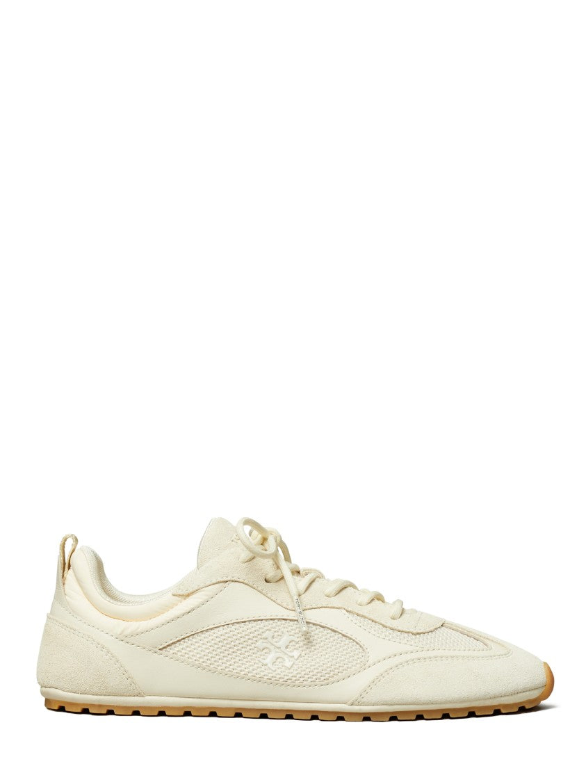 Tory Burch Minimalist Low-Profile Sneakers With Suede And Leather Panels