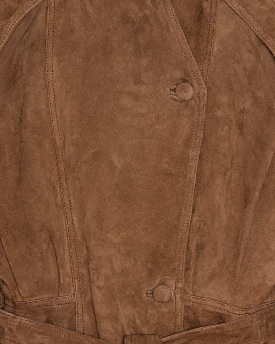 Rotate Suede Bomber Jacket In Bison