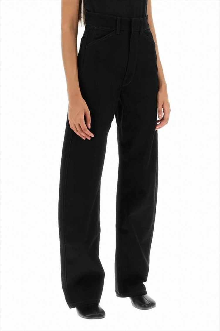Lemaire High-Waisted Straight-Leg Pants With Minimalist Design