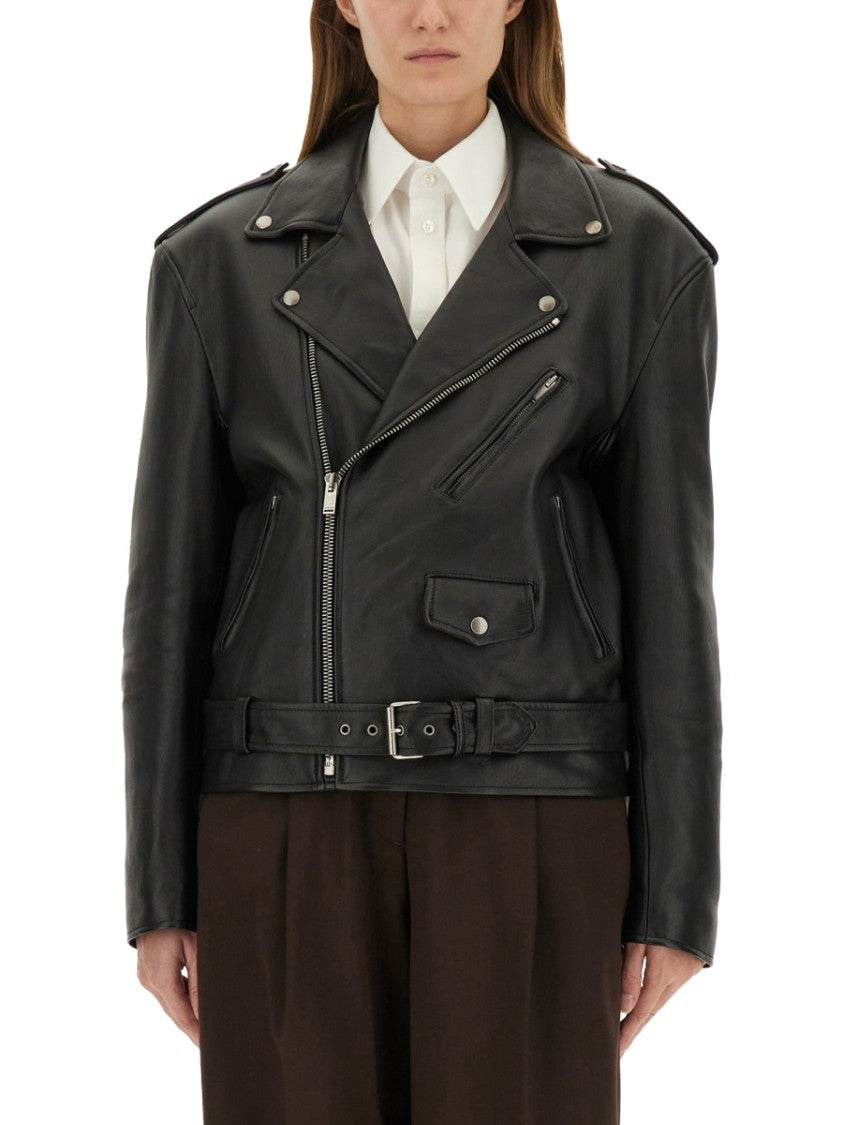 Saint Laurent Classic Biker Jacket With Asymmetrical Front Zipper