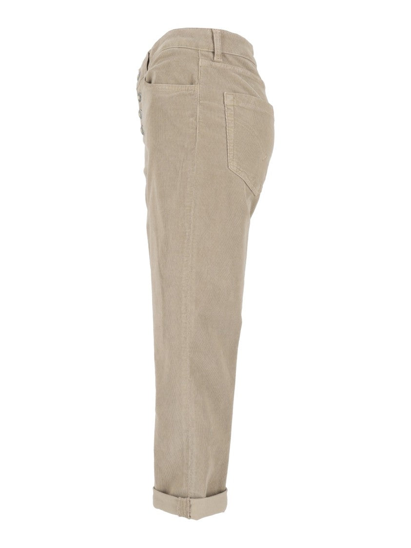 Dondup Five-Pocket High-Waisted Pants With Rolled Cuffs