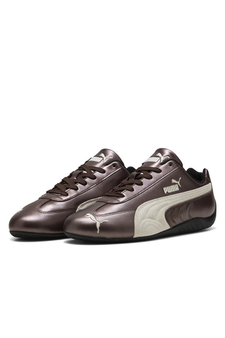 Puma Brown Speedcat Metallic Leather Sneakers