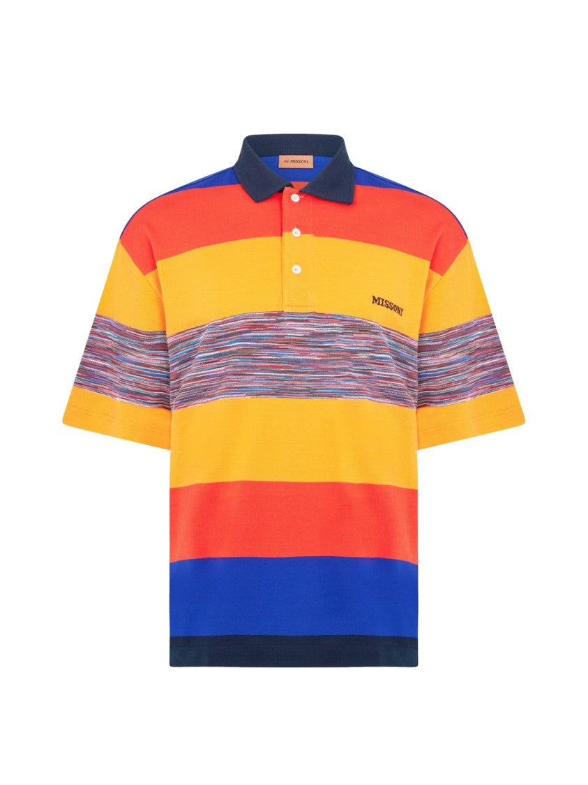 Missoni Striped Logo Embroidered Polo Shirt