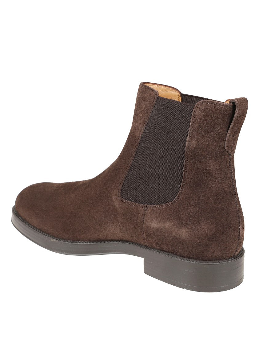 Tod's Ankle-High Dark Brown Suede Boots