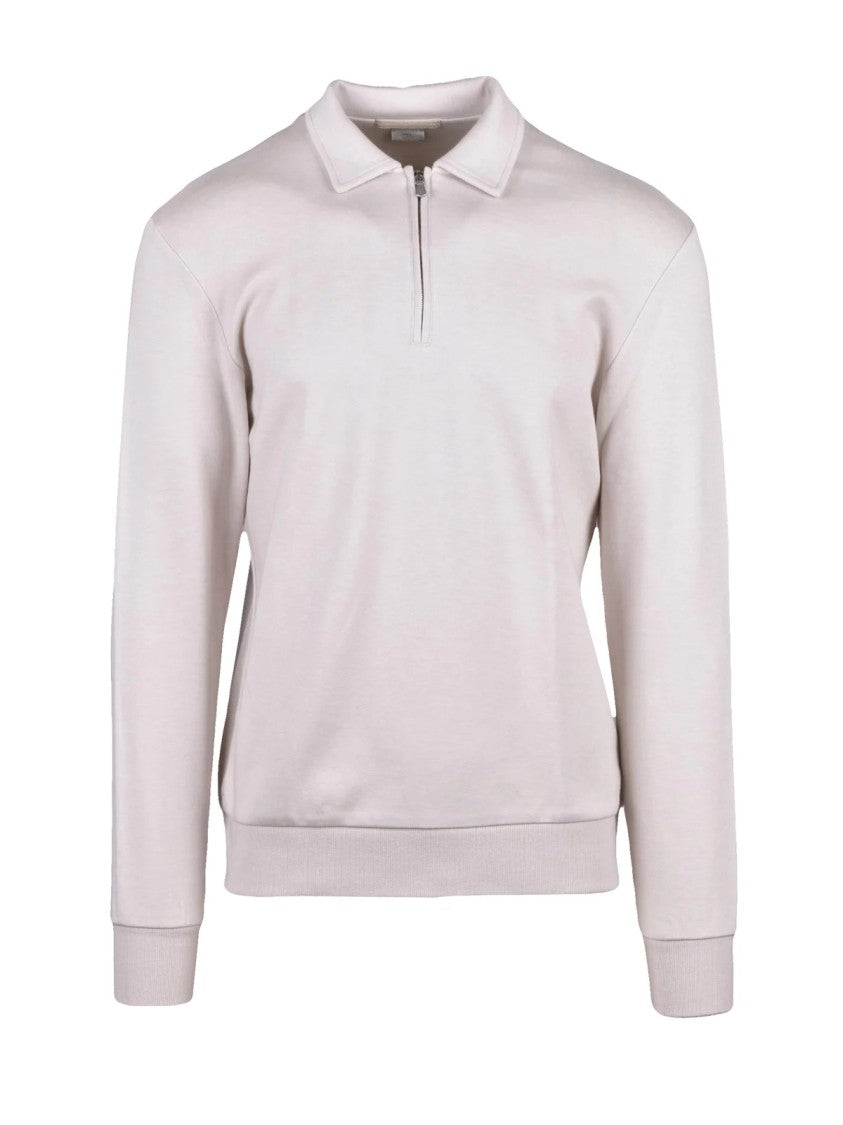 Eleventy Beige Cotton Polyamide Cashmere Sweatshirt Polo